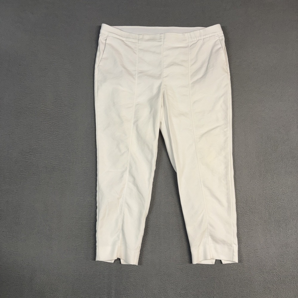 J. Jill Pants Womens 18P White Slim Ankle Essential Stretch Pull On Ponte Cotton